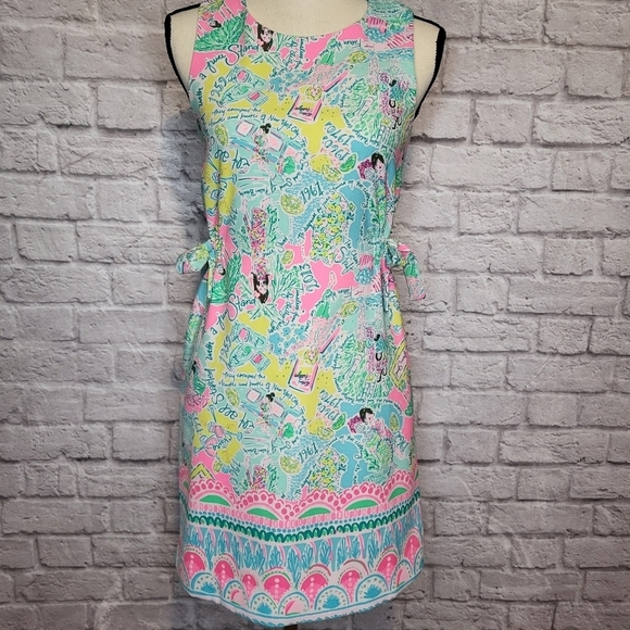 Lilly Pulitzer Marli Pop Up In the Beginning print shift sleeveless dress 0 - Picture 3 of 16